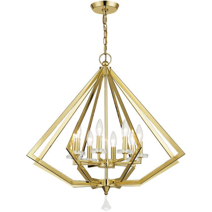 Eight Light Dimmable Chandelier With Shades