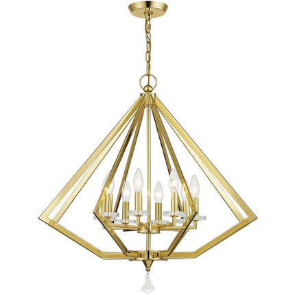 Eight Light Dimmable Chandelier With Shades