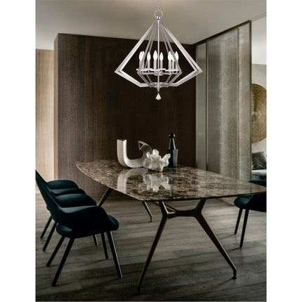 Eight Light Dimmable Chandelier With Shades