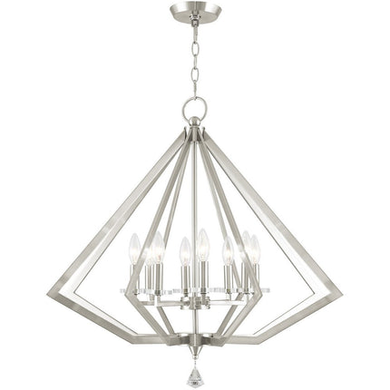 Eight Light Dimmable Chandelier With Shades