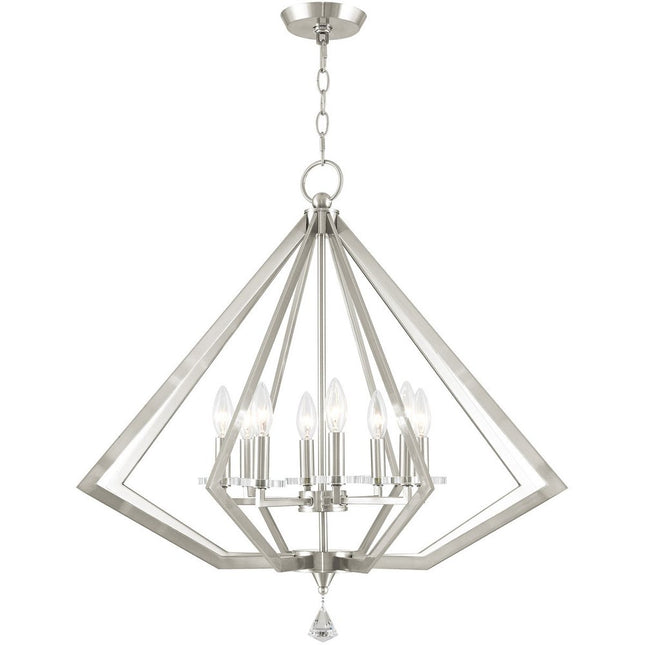 Eight Light Dimmable Chandelier With Shades