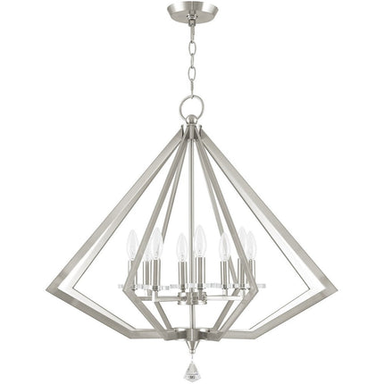 Eight Light Dimmable Chandelier With Shades