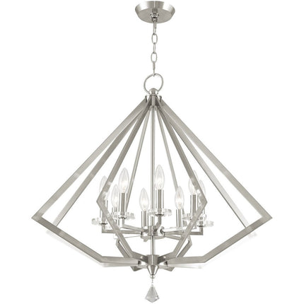 Eight Light Dimmable Chandelier With Shades