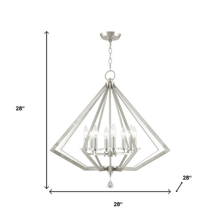 Eight Light Dimmable Chandelier With Shades