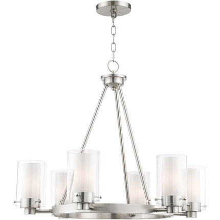 Six Light Dimmable Chandelier With Shades