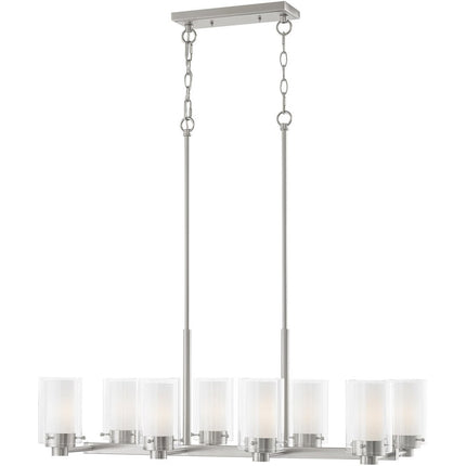 Eight Light Dimmable Chandelier With Shades