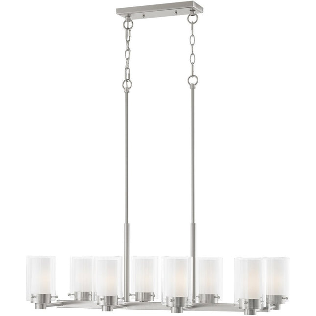 Eight Light Dimmable Chandelier With Shades
