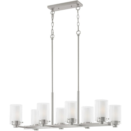 Eight Light Dimmable Chandelier With Shades