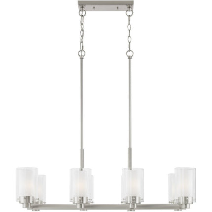Eight Light Dimmable Chandelier With Shades