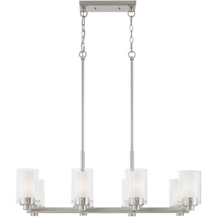 Eight Light Dimmable Chandelier With Shades