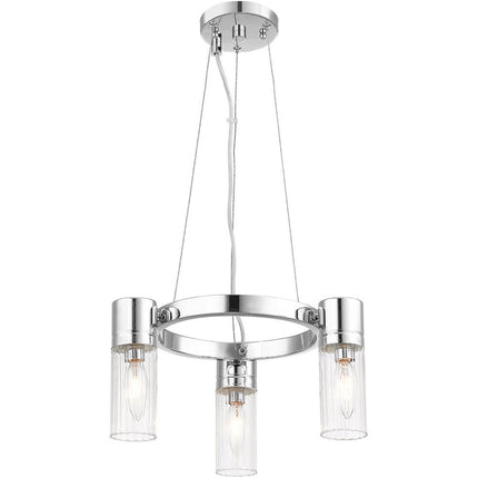 Three Light Dimmable Chandelier With Shades