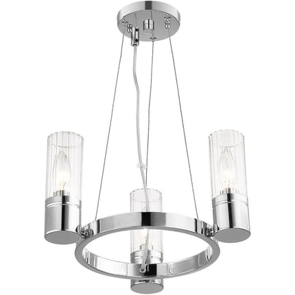 Three Light Dimmable Chandelier With Shades