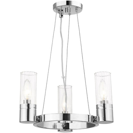 Three Light Dimmable Chandelier With Shades
