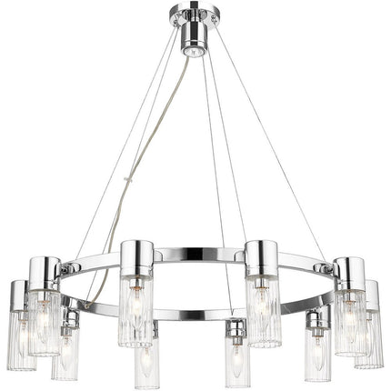 Ten Light Dimmable Chandelier With Shades