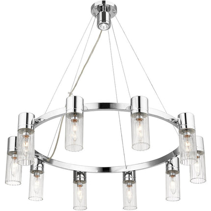 Ten Light Dimmable Chandelier With Shades
