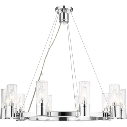 Ten Light Dimmable Chandelier With Shades