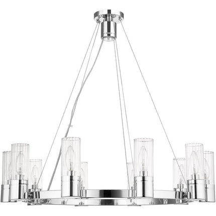 Ten Light Dimmable Chandelier With Shades
