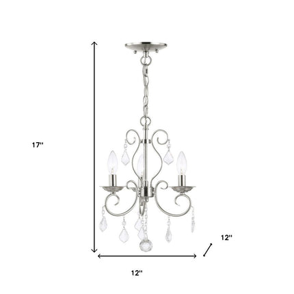 Three Light Dimmable Chandelier With Shades