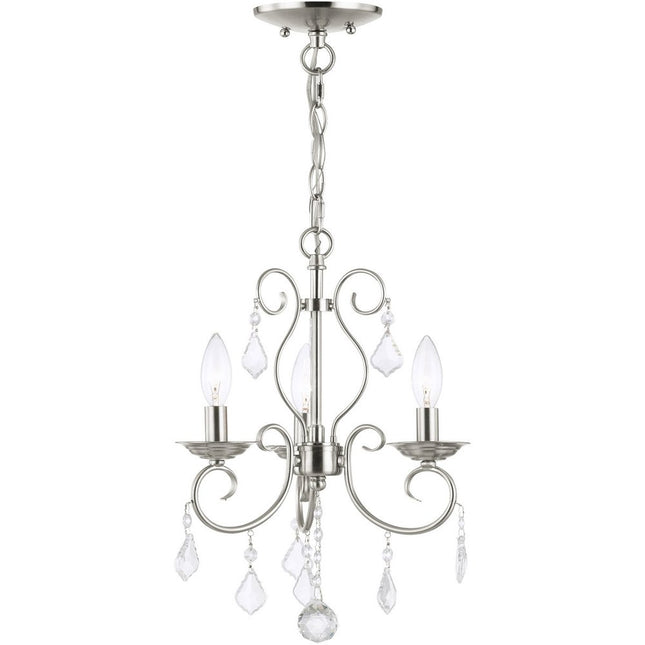 Three Light Dimmable Chandelier With Shades
