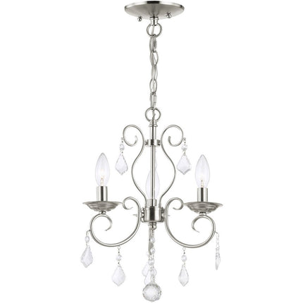 Three Light Dimmable Chandelier With Shades