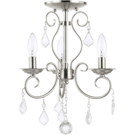 Three Light Dimmable Chandelier With Shades
