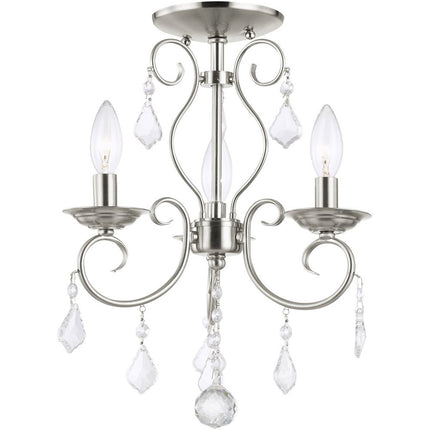 Three Light Dimmable Chandelier With Shades