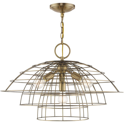 Four Light Dimmable Chandelier With Shades