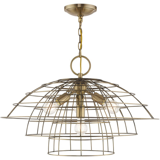 Four Light Dimmable Chandelier With Shades