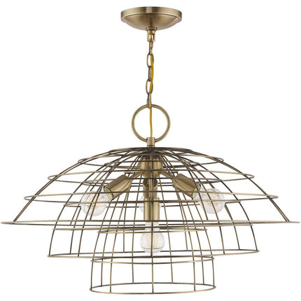Four Light Dimmable Chandelier With Shades