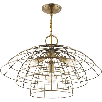 Four Light Dimmable Chandelier With Shades