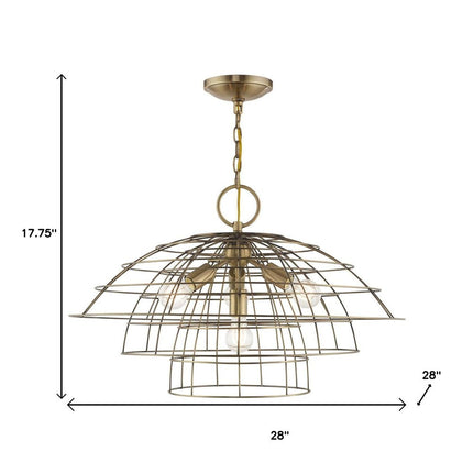 Four Light Dimmable Chandelier With Shades
