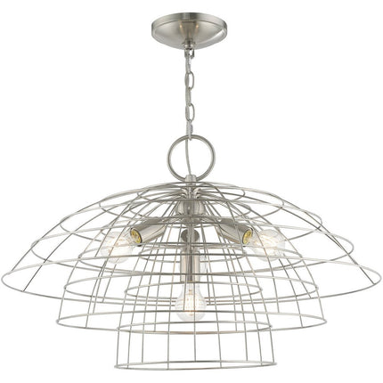 Four Light Dimmable Chandelier With Shades