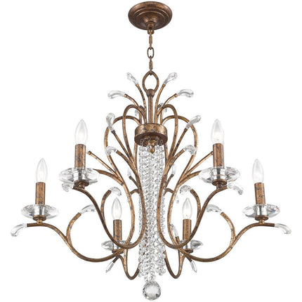 Six Light Dimmable Chandelier With Shades