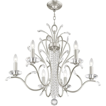 Six Light Dimmable Chandelier With Shades