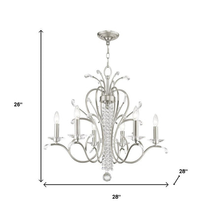 Six Light Dimmable Chandelier With Shades