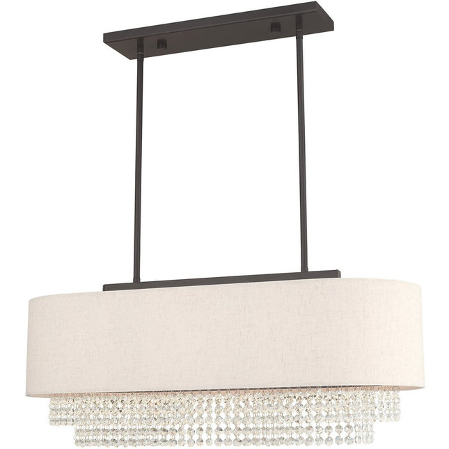 Three Light Dimmable Chandelier With Shades