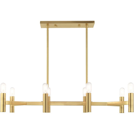 Eight Light Dimmable Chandelier With Shades