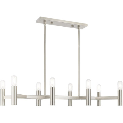 Eight Light Dimmable Chandelier With Shades
