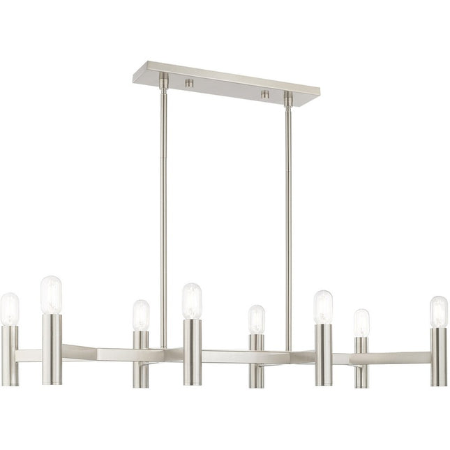 Eight Light Dimmable Chandelier With Shades