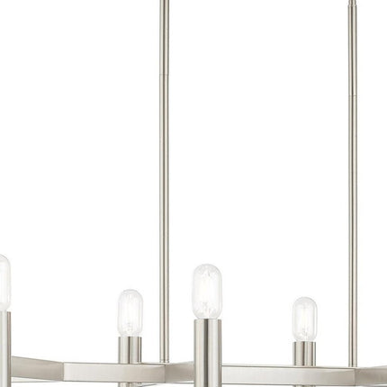 Eight Light Dimmable Chandelier With Shades