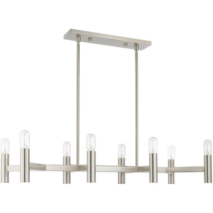 Eight Light Dimmable Chandelier With Shades
