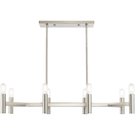 Eight Light Dimmable Chandelier With Shades