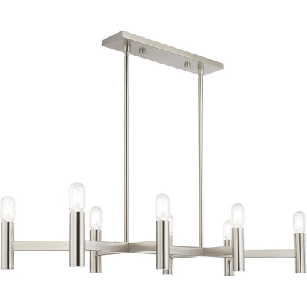Eight Light Dimmable Chandelier With Shades