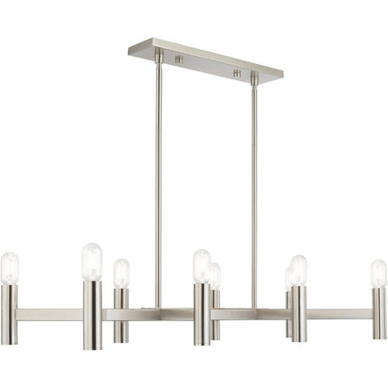Eight Light Dimmable Chandelier With Shades