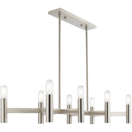 Eight Light Dimmable Chandelier With Shades