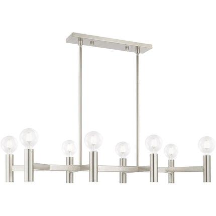 Eight Light Dimmable Chandelier With Shades