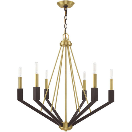 Six Light Dimmable Chandelier With Shades