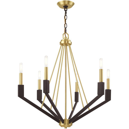 Six Light Dimmable Chandelier With Shades