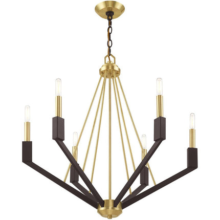 Six Light Dimmable Chandelier With Shades