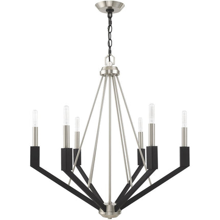 Six Light Dimmable Chandelier With Shades